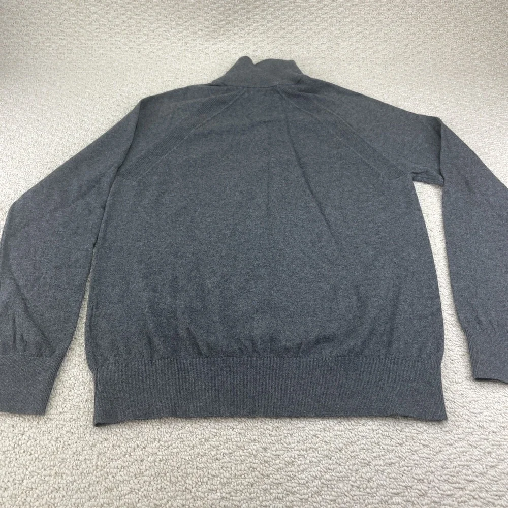 Banana Republic Men's Sweater L Gray‎ 1/4 Zip Cashmere Cotton Classic